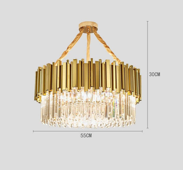 Modern Minimalist Light Luxury Crystal Living Room Glass Round Lamps