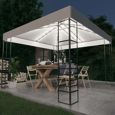 Garden Tent with LED Lights 3x3 m White