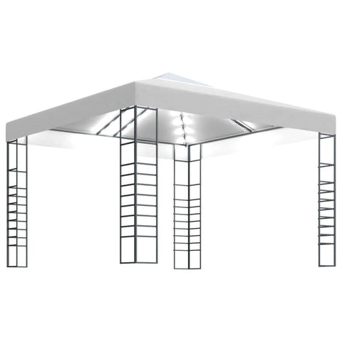 Garden Tent with LED Lights 3x3 m White