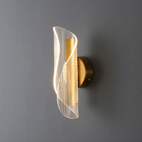 Living Room Television Background Wall Stairs Hallway Corridor Lamps in gold and transparent design, suitable for hallway.