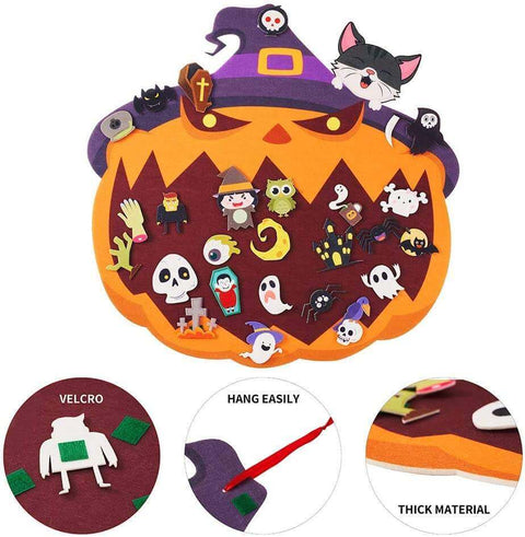 Halloween Decorative Felt Stereo Accessories DIY Pumpkin Cat
