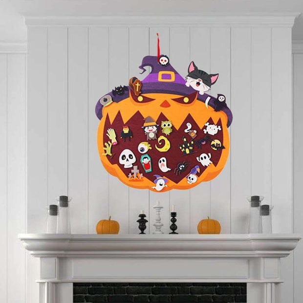 Halloween Decorative Felt Stereo Accessories DIY Pumpkin Cat