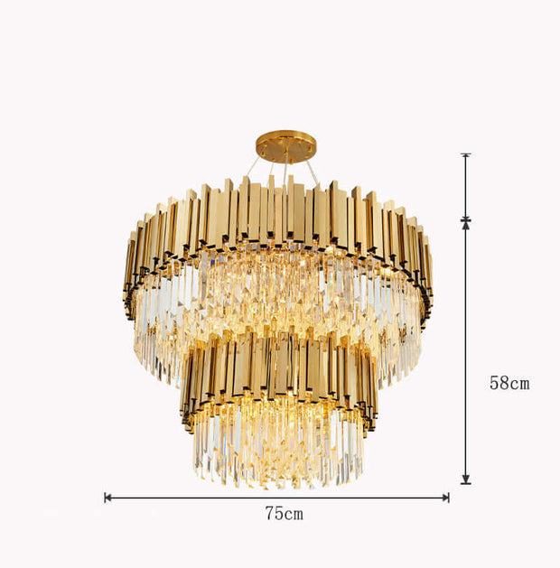Modern Minimalist Light Luxury Crystal Living Room Glass Round Lamps