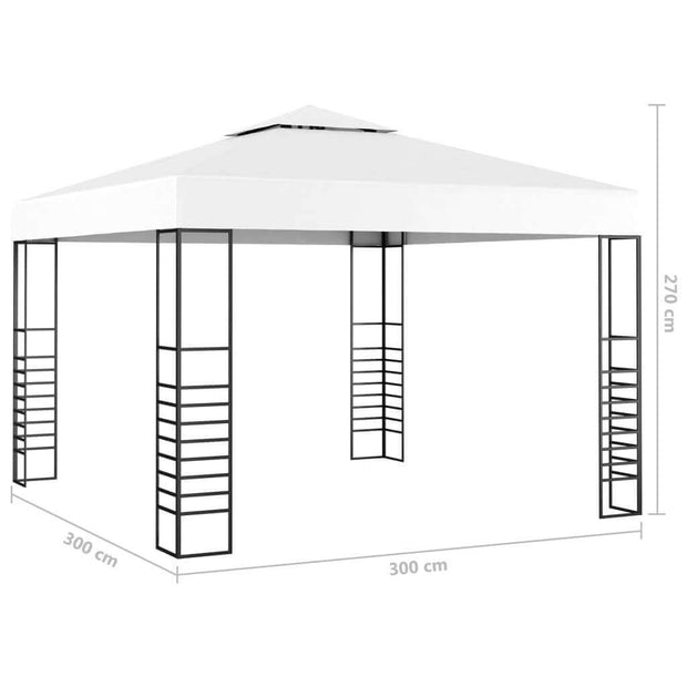 Garden Tent with LED Lights 3x3 m White
