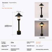 Outdoor Scagliola Lawn Lamp Villa Garden Lights